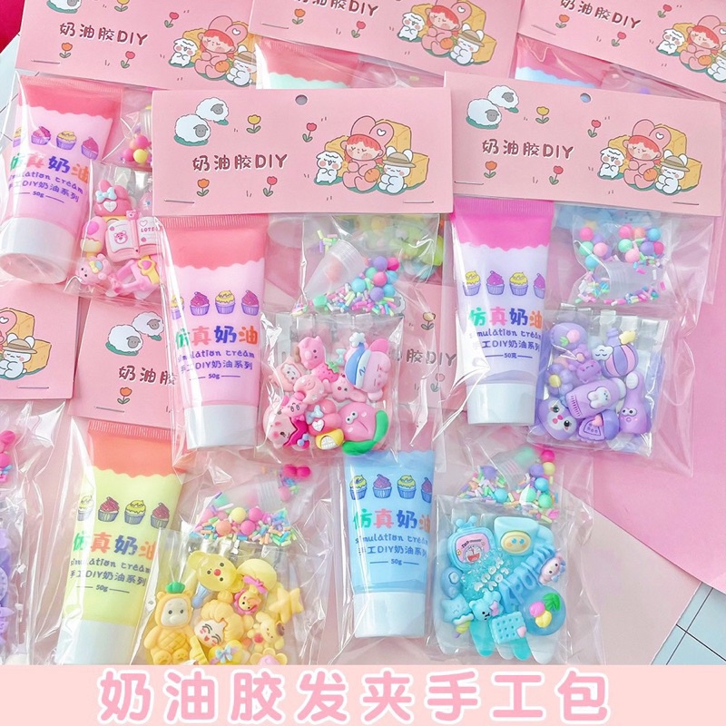 Set Kem Keo DIY Trang Trí Kẹp Tóc Handmade Trang Trí Top Loader Móc Khoá Siêu Xinh