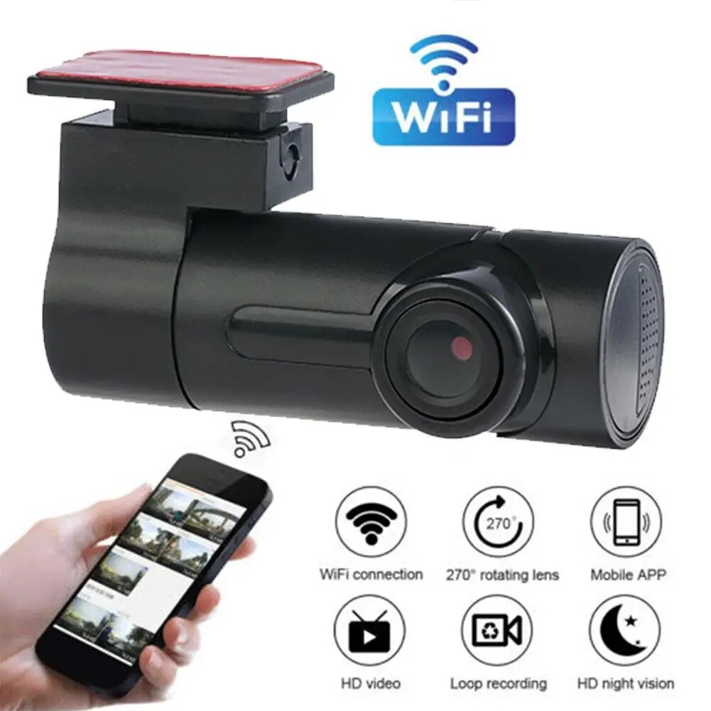 🔥Chính hãng ban đầu 1080P nhỏ Dash Cam được trang bị ống kính máy ảnh HD Wifi ghi HD hỗ trợ IOS đêm video tầm nhìn Android góc rộng ổ đĩa a3w4