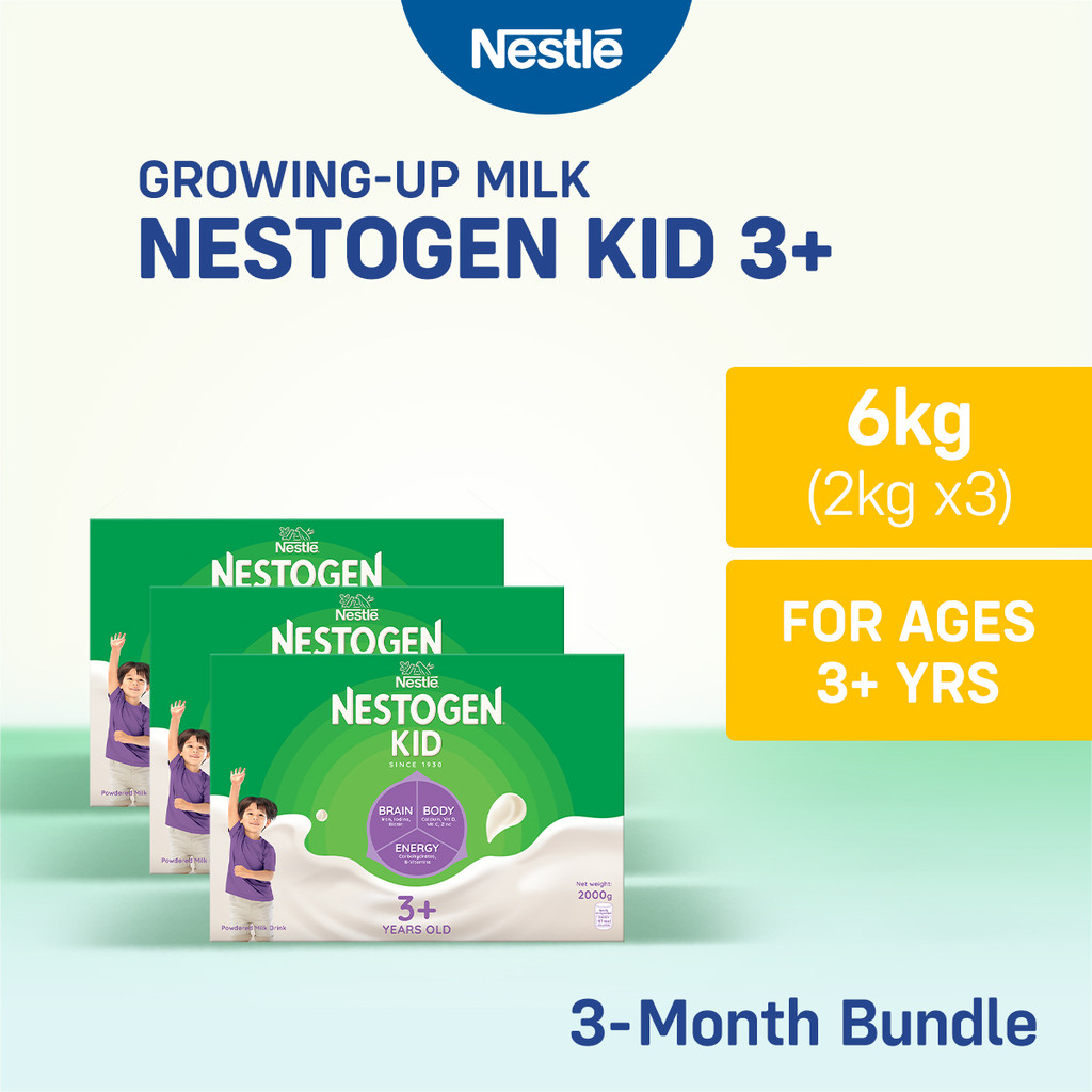 NESTOGEN KID 3+ Growing-Up Milk Powder For Children 3+ Years Old 6kg (2kg x3)