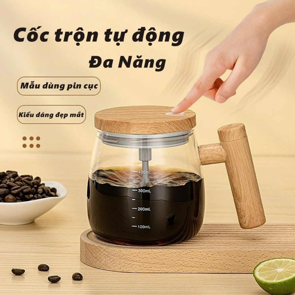 cốc tự khuấy thủy tinh 400ml,cốc tự khuấy cà phê Di Động,Để Khuấy Cà Phê, Sữa Hỗn hộp