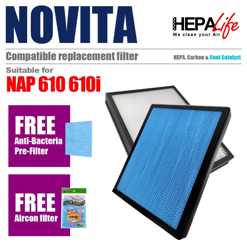 NOVITA NAP610 NAP610i Compatible Hepa Filter - Hepalife Singapore