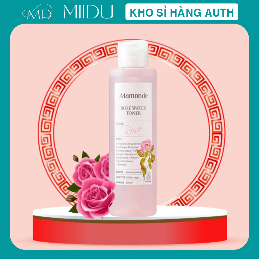 Nước hoa hồng Mamonde Rose Water Toner 250ml cấp ẩm, se khít lỗ chân lông, làm mịn da