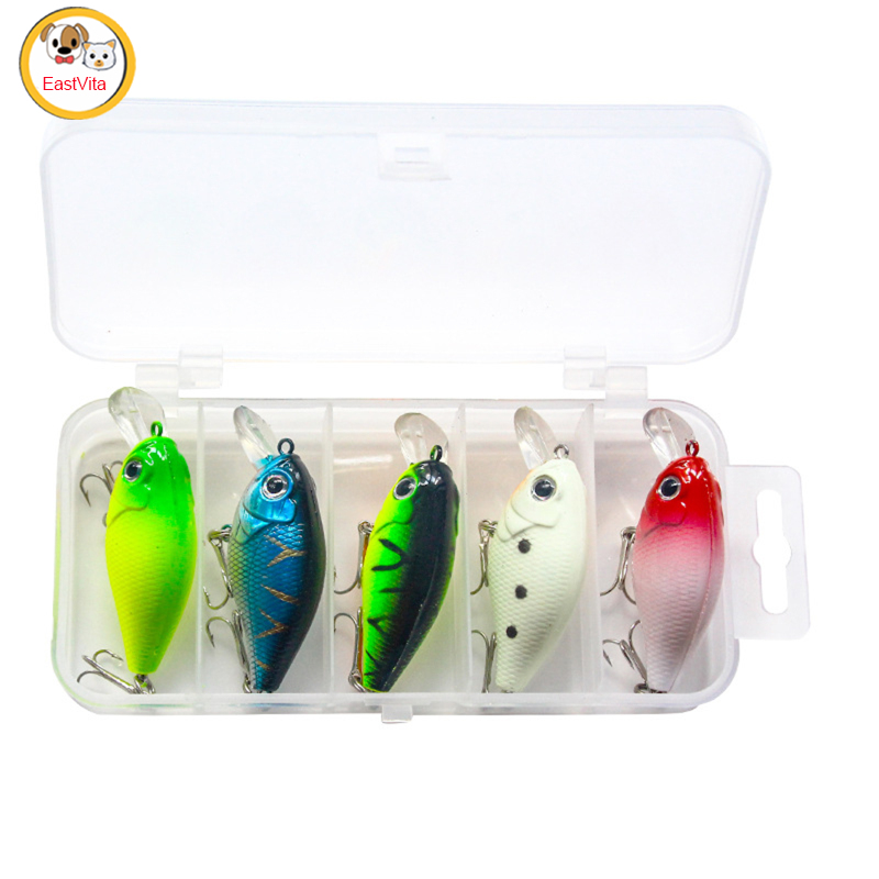 5Pcs Mini Fishing Lures Realistic Swimming Crankbaits Bass Fishing Hard Baits 3-Hook Lures For Freshwater Saltwater ราคา 119 บาท*ส่งฟรี