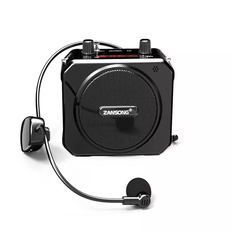 Loa trợ giảng dùng micro không dây zansong m80 hỗ trợ bluetooth và khe cắm thẻ nhớ usb