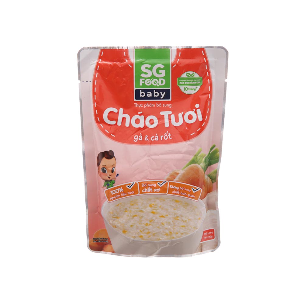 [Co.op Online] - Cháo tươi SG Food Baby gà và cà rốt gói 240g