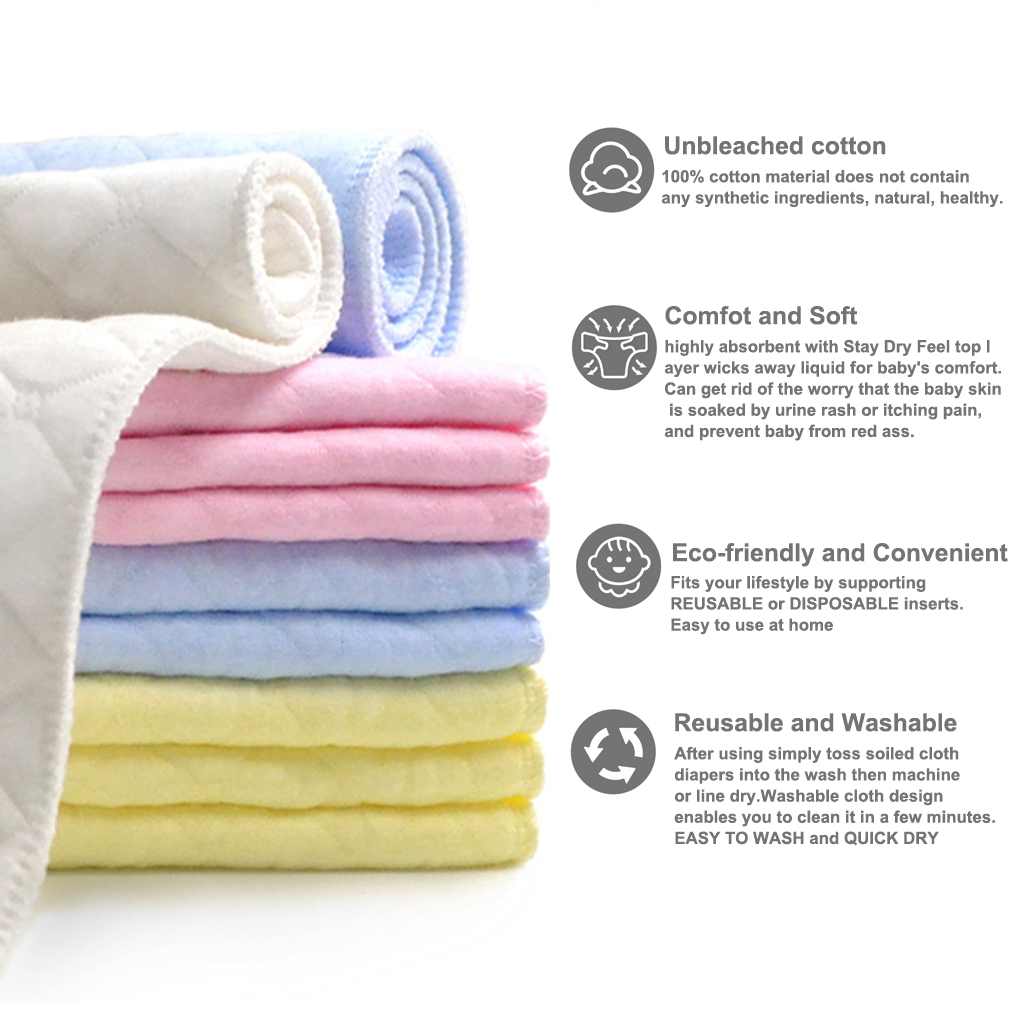 TroubleMaker 10 sets of 3-layer reusable cotton baby diapers ราคา 60 บาท*ส่งฟรี