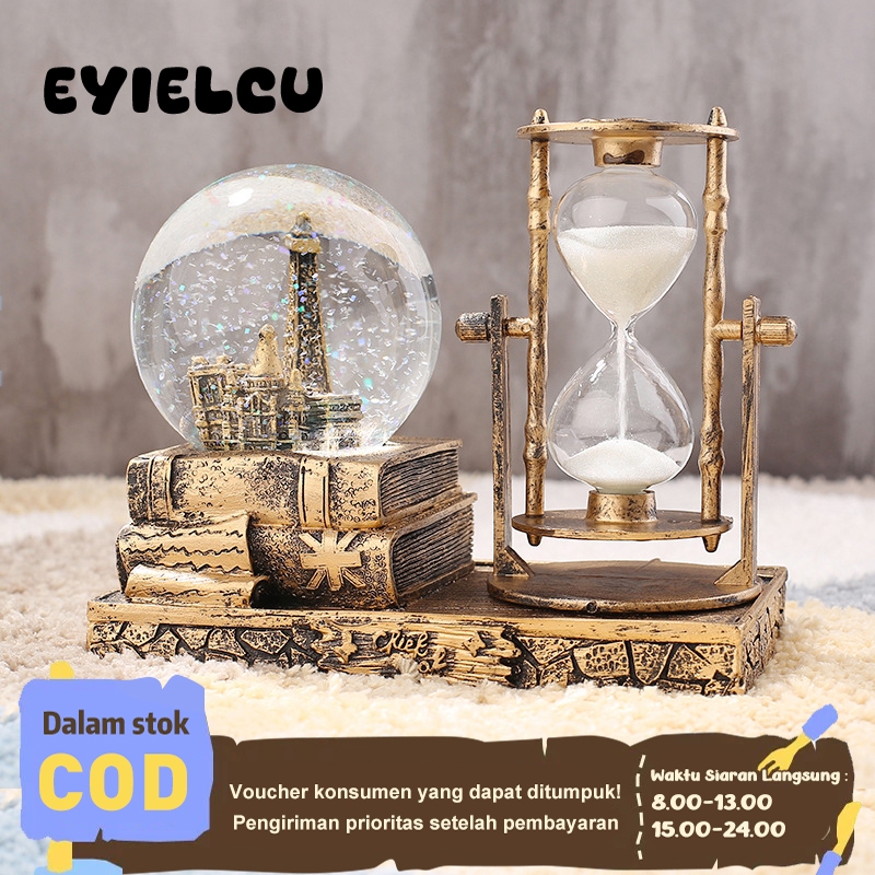 Eyre ✨ Creative Music Antik Kristal Klasik Bola Besi Menara Pasir Musik Dekorasi Home Desk Hadiah Siswa