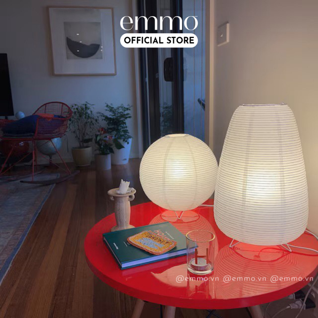 Đèn bàn phong cách nhật bản emmo fomo - tặng kèm bóng ánh sáng vàng ấm
