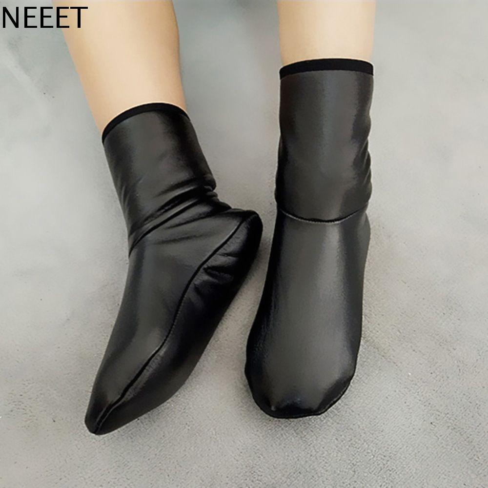 NEEET Thoáng Khí Hợp Thời Trang Dày Nỉ San Hô Cho Nam Nữ Ấm Áp Tất trung mùa đông Boot Hàn Quốc Dép đi trong nhà Da PU
