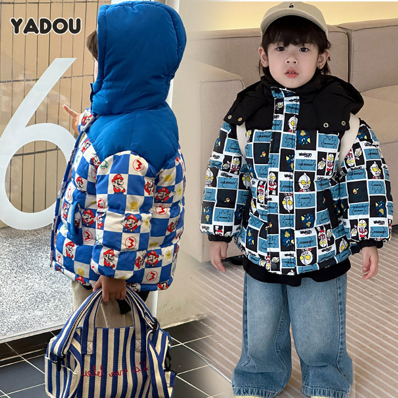 YADOU Children's cotton clothes, boys and girls, down thickened cotton clothes, warm cotton jackets ราคา 479 บาท*ส่งฟรี