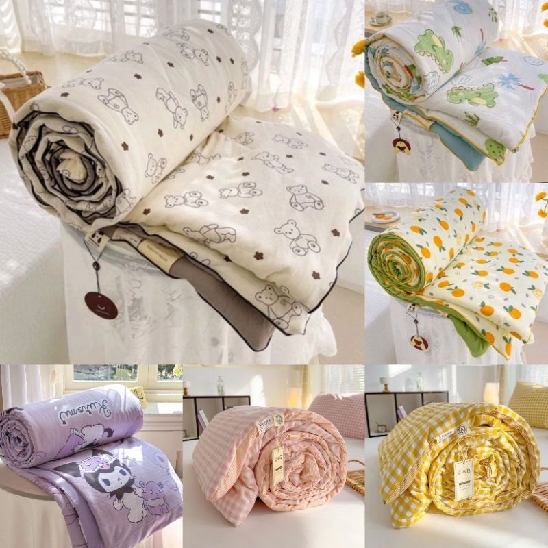 Chăn Hè Cotton Đũi Hàn Quốc 1m8x2m - Mền đũi mát lạnh cho mùa hè thêm thoải mái.