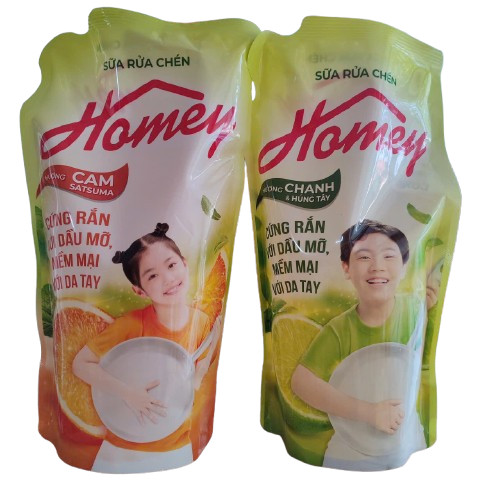 Sữa Rửa Chén Homey Hương Chanh & Húng Tây - Hương Cam Satsuma Túi 950g