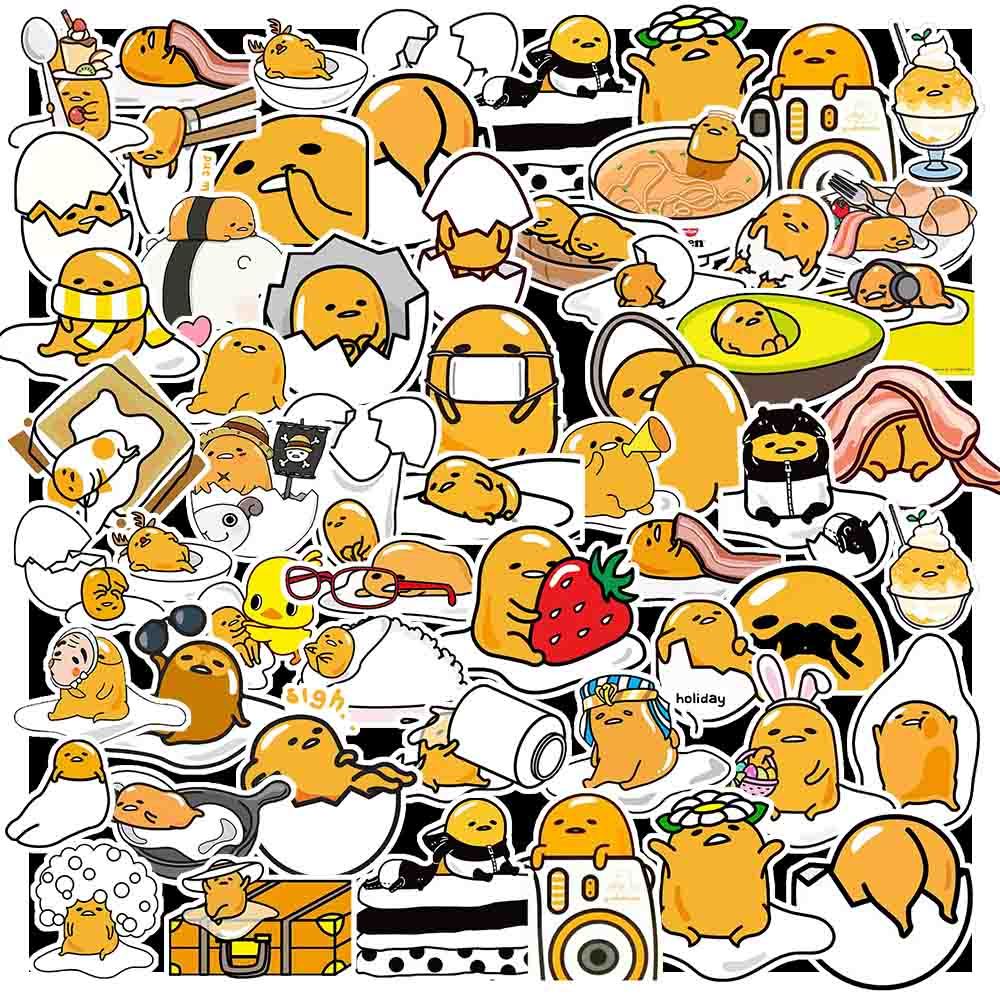 Combo 50 Sticker GUDETAMA chống nước sticker dán laptop điện thoại đàn guitar mũ bảo hiểm vali | MS: