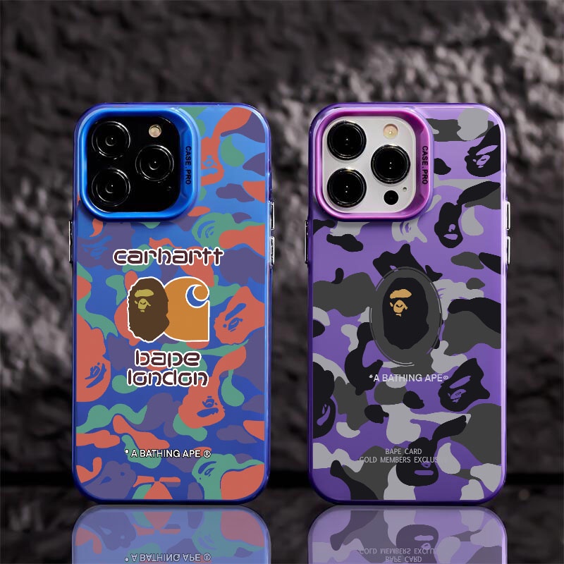 Mờ cứng sang trọng vỏ graffiti Bape hợp thời trang thương hiệu vỏ điện thoại tương thích cho iPhone x XR XS 11 12 13 14 Pro Max 14 cộng với trường hợp chống sốc IP 12Promax 13Promax I vỏ điện thoại