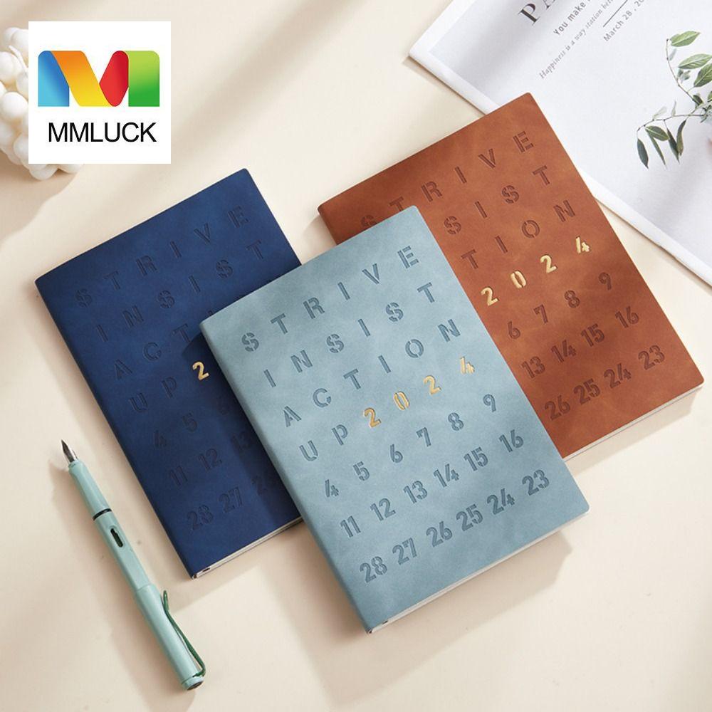 MMLUCK sổ ghi chép học tập Để làm danh sách Sổ tay chương trình nghị sự Tiếng Anh 2024 A5 Sổ ghi chép Nhật Ký Ghi chú Sổ tay doanh nhân Đơn giản Chương trình học tập hàng tuần Sổ lập kế hoạch 12 tháng Trường Học & văn phòng