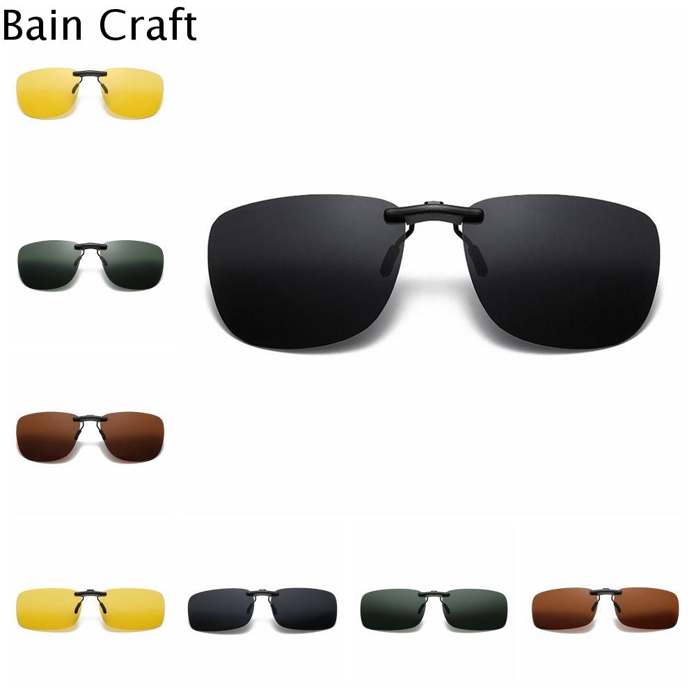 BAIN UV400 Kẹp kính nhìn ban đêm Chống chói Chống tia UV Kính râm kẹp Thời trang Trọng lượng nhẹ Kẹp kính cận thị Câu Cá