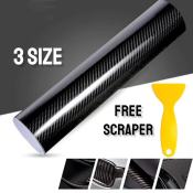 Car 7D Carbon Fiber Waterproof Vinyl Sticker Roll - Multi Size