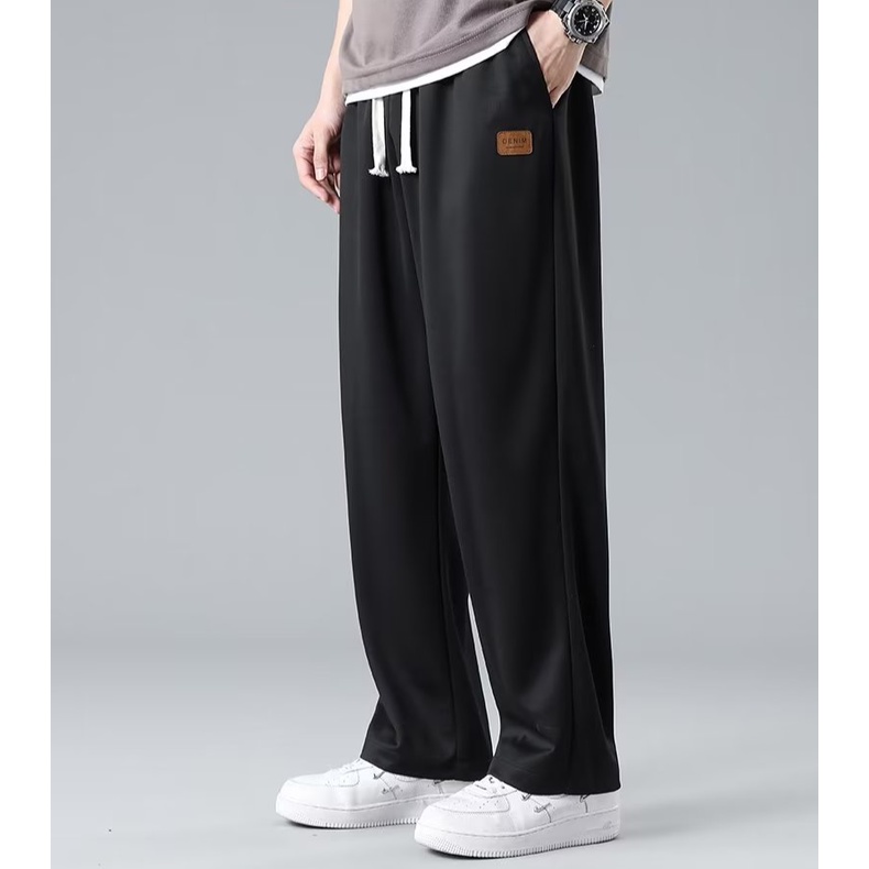 COD Hàng có sẵnM-5XL Bộ đồ thể thao ống rộng rộng thùng thình OOTD thời trang dành cho nam và nữ Quần thể thao dáng rộng dáng rộng đến mắt cá chân thường ngày cho cả nam và nữ Quần thường cỡ lớn màu trơn IOJ - 2