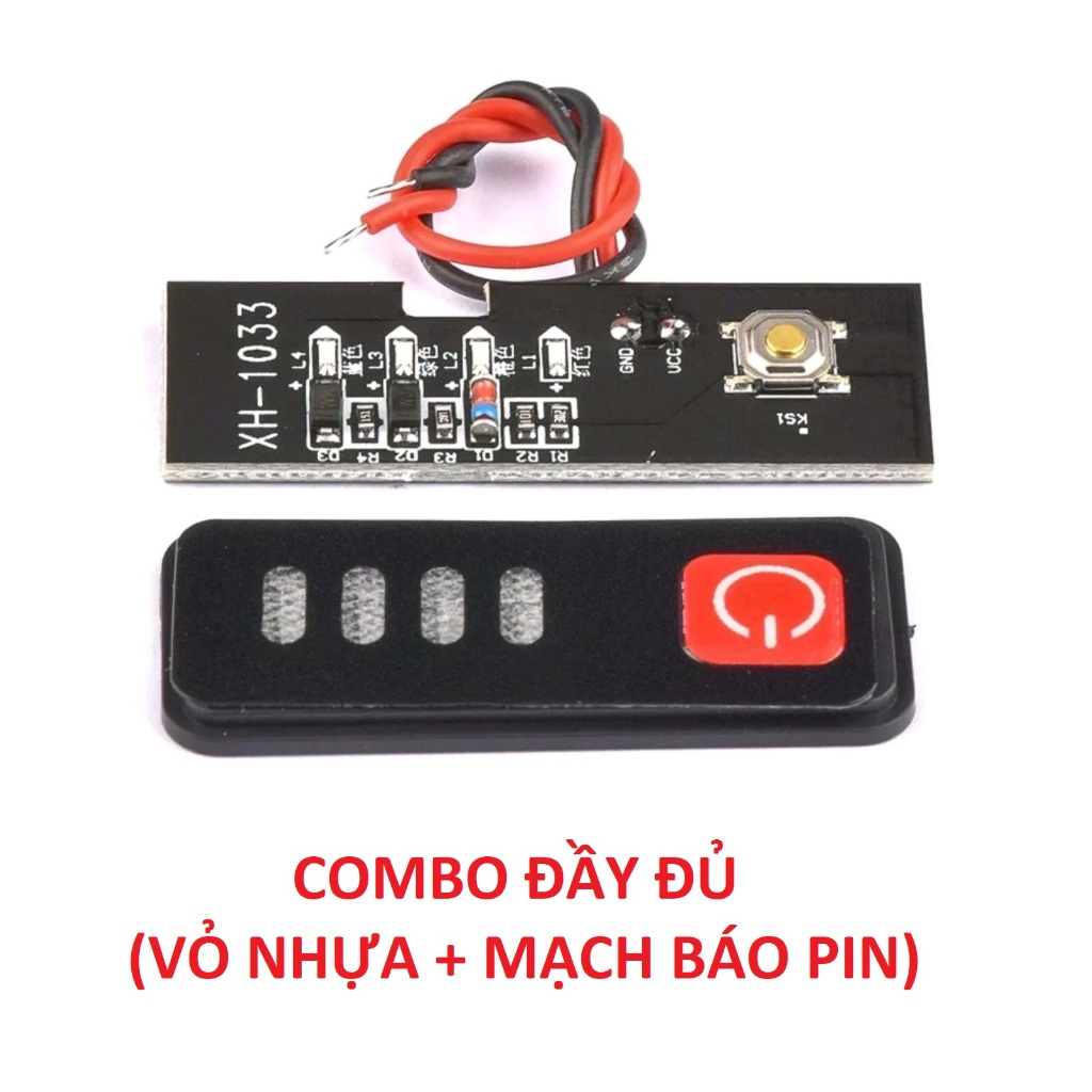 pin247 Mạch báo phần trăm dung lượng pin 5S 18V 21V. Đồng hồ led 4 vạch làm báo pin cho máy khoan và