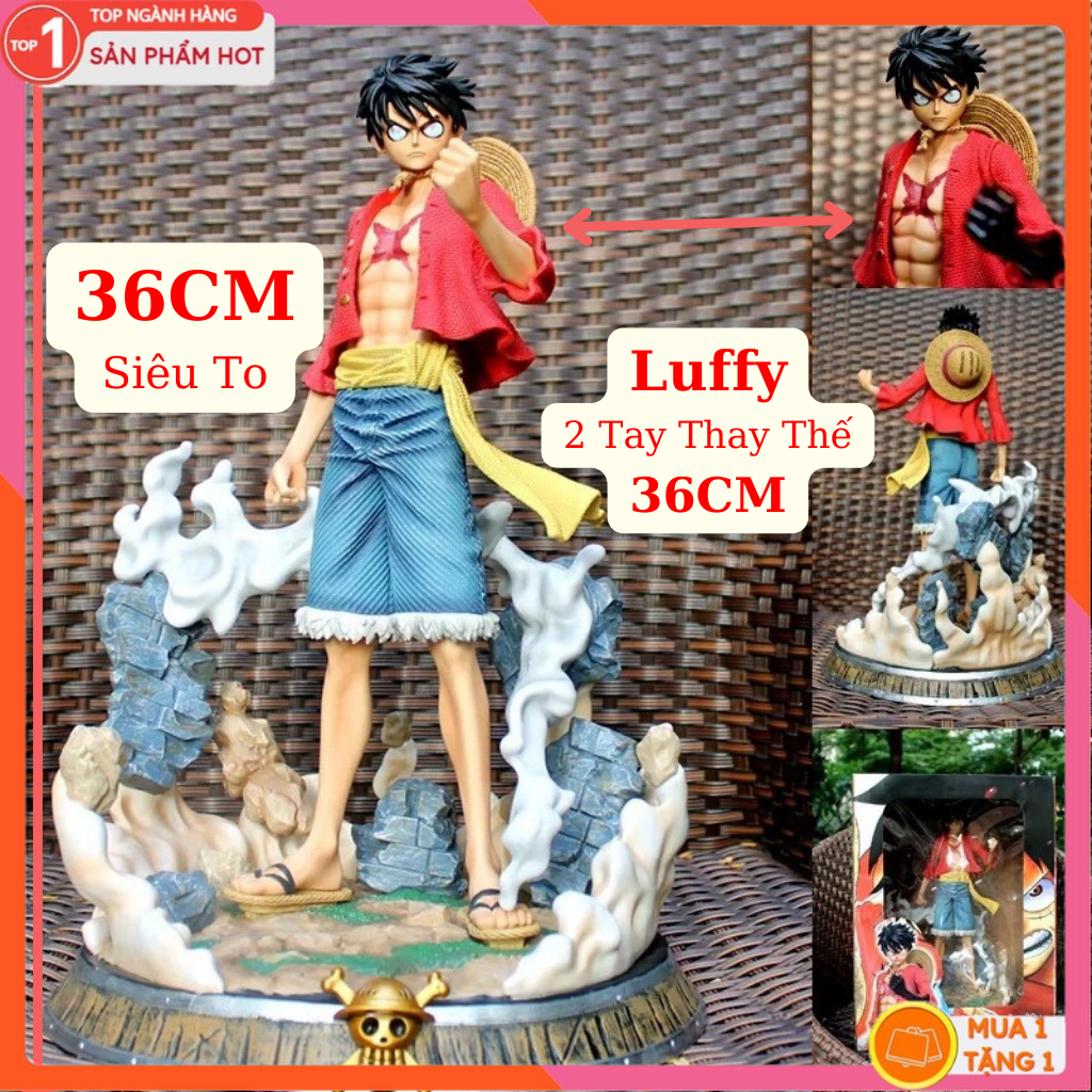 Mô hình luffy haki 2 tay thay thế 36cm mô hình one piece cao cấp, figure mô hình anmie one piece luffy vua hải tặc