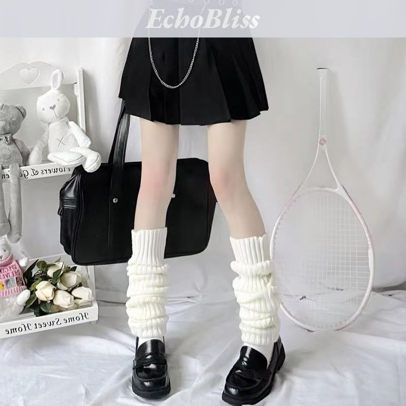 EchoBliss JK knitted socks, Harajuku style y2k sweet Japanese college wind tube stacking socks ราคา 21 บาท*ส่งฟรี