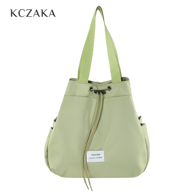 Kczaka Túi nữ dây kéo ngọt ngào tươi mới bằng nylon kết cấu cao Túi Túi đeo vai phối hàng ngày đa năng