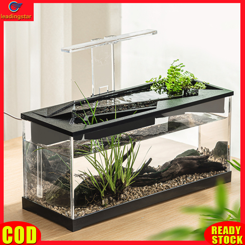 Aquarium Fish Tank Kit, Betta Fish Tank With Build-in LED Light, Transparent Cover, Ecological Cycle System, High Transparency Silent Filtering Rectangular Fish Tank ราคา 1,028 บาท*ส่งฟรี