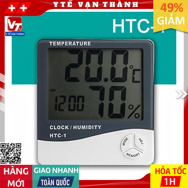 ✅ nhiệt ẩm kế điện tử htc-1 | tích hợp đồng hồ -vt0482 - y tế vạn thành