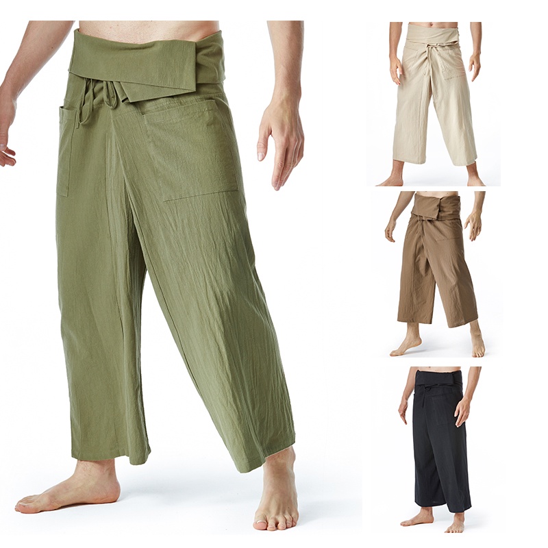 Thai Fisherman Pants Baggy Pirate Trousers Harem Pants for Men Sports Yoga  Pants | eBay