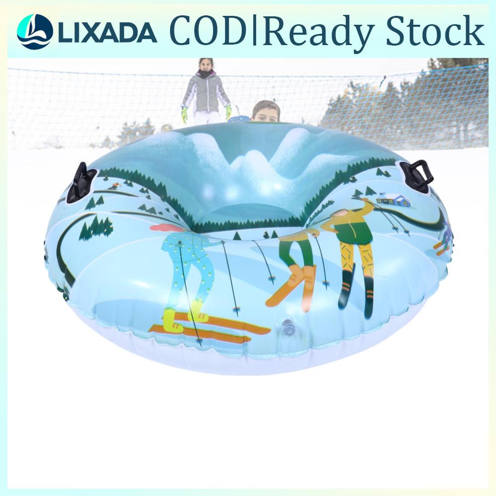 Lixada 41.3 Inch Tuyết Ống Pvc chống lạnh Dày Inflatable trượt tuyết Trượt Tuyết Vòng Mùa Đông Đồ Chơi Với Tay Cầm Cho Ngoài Trời Trượt