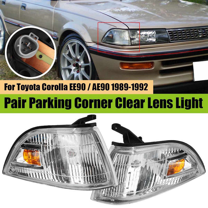 (VMEW) 1 Pair Car Front Corner Lamp Signal Lamp Light for EE90 AE90 1989 1990 1991 1992