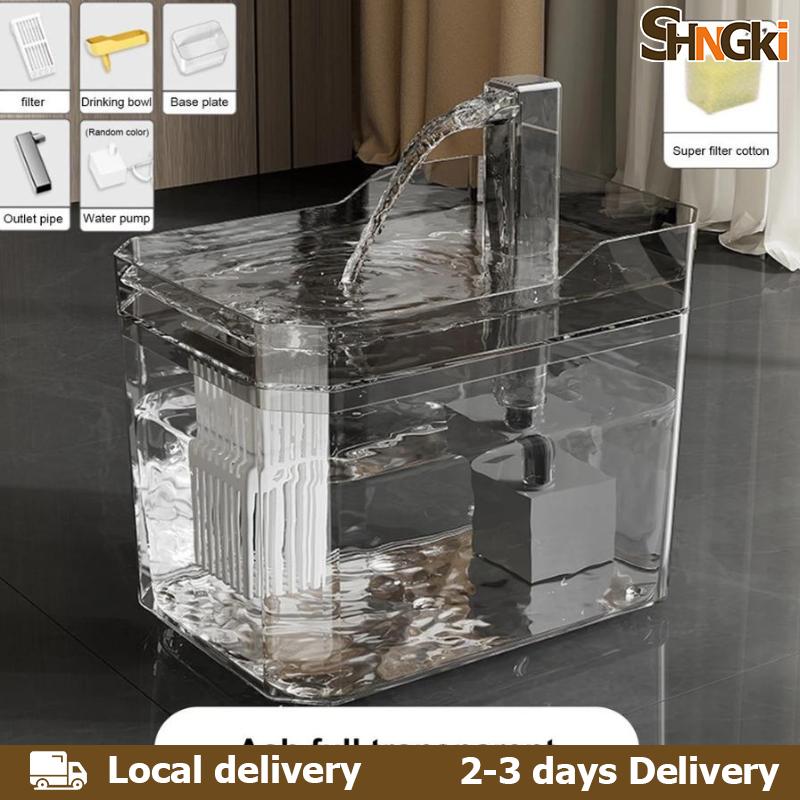 SHNGki Home💖2-3 days Delivery💖 Tự động Pet Dog Cat nước quả đài phun nước Pet Dog Cat nước vòng lặp câm bơm thông minh Pet Bát 1.5L