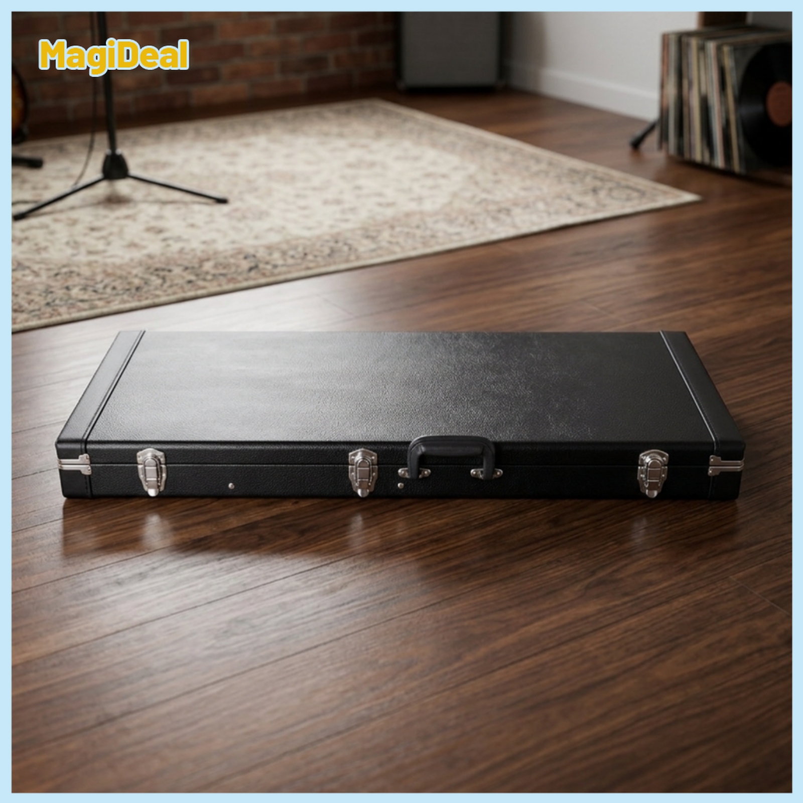 MagiDeal Electric Guitar Case Metal Latches Black Finish Textured Exterior Electric Guitar Hard Case Cushioned Cushioned Lining Music Gear ราคา 3,295 บาท*ส่งฟรี