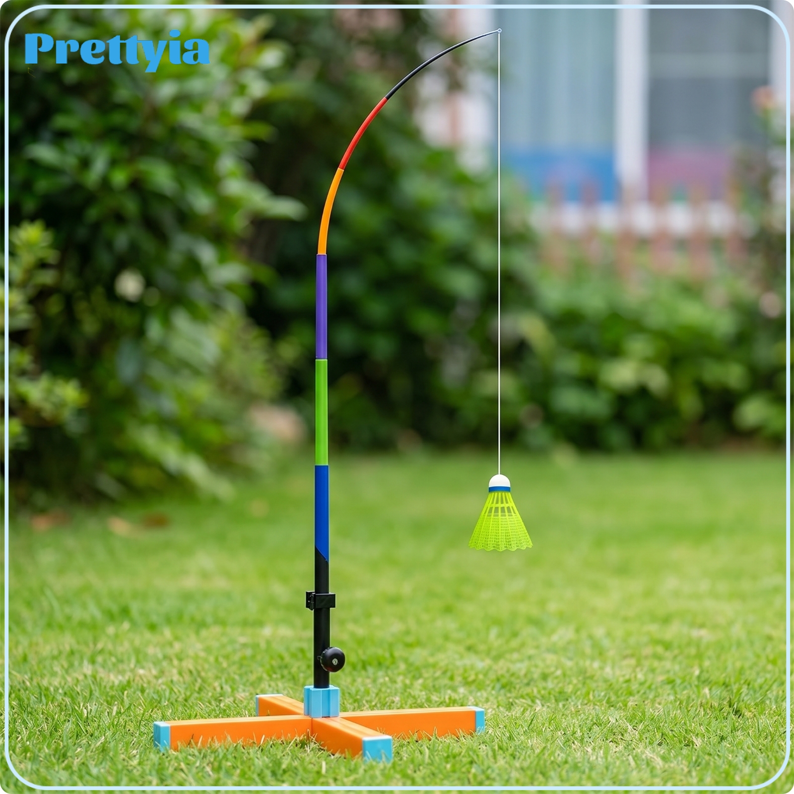 Prettyia Auto-Return Badminton Practice Aid with Elastic Pole Height Adjustable Solo Badminton Practice Aid Portable Training Tool Indoor for Beginners, Backyard ราคา 23,509 บาท*ส่งฟรี