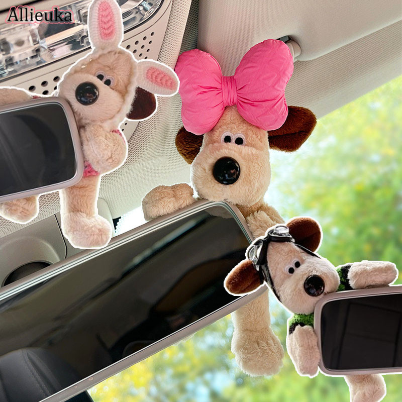 Allieuka ฝาครอบกระจกมองหลังรถยนต์ ป้องกันกระจกมองหลัง ตุ๊กตาสุนัขน่ารัก ตกแต่งภายในรถ ราคา 86 บาท*ส่งฟรี