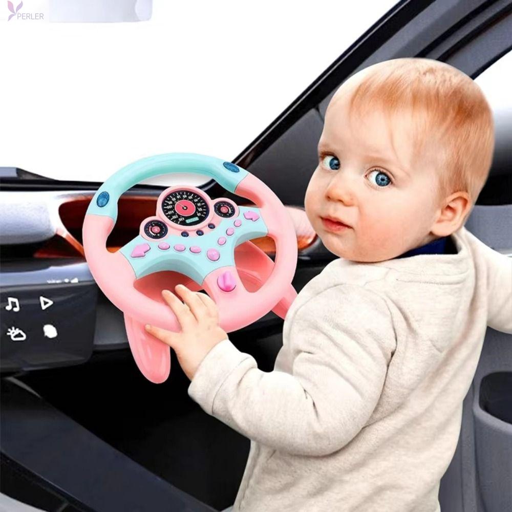 PERLER Sáng tạo Vô lăng trẻ em 360 °   Xoay Hài hước Đồ chơi mô phỏng lái xe Đồ chơi ô tô lái xe Âm thanh  ánh sáng Đồ chơi mô phỏng ô tô lái xe Đồ chơi trẻ em