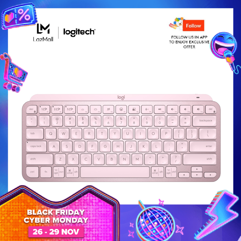 Logitech MX Keys Mini Minimalist Wireless Illuminated Keyboard, Compact, Bluetooth, Backlit, USB-C, Compatible with Apple macOS, iOS, Windows, Linux, Android, Metal Build Singapore