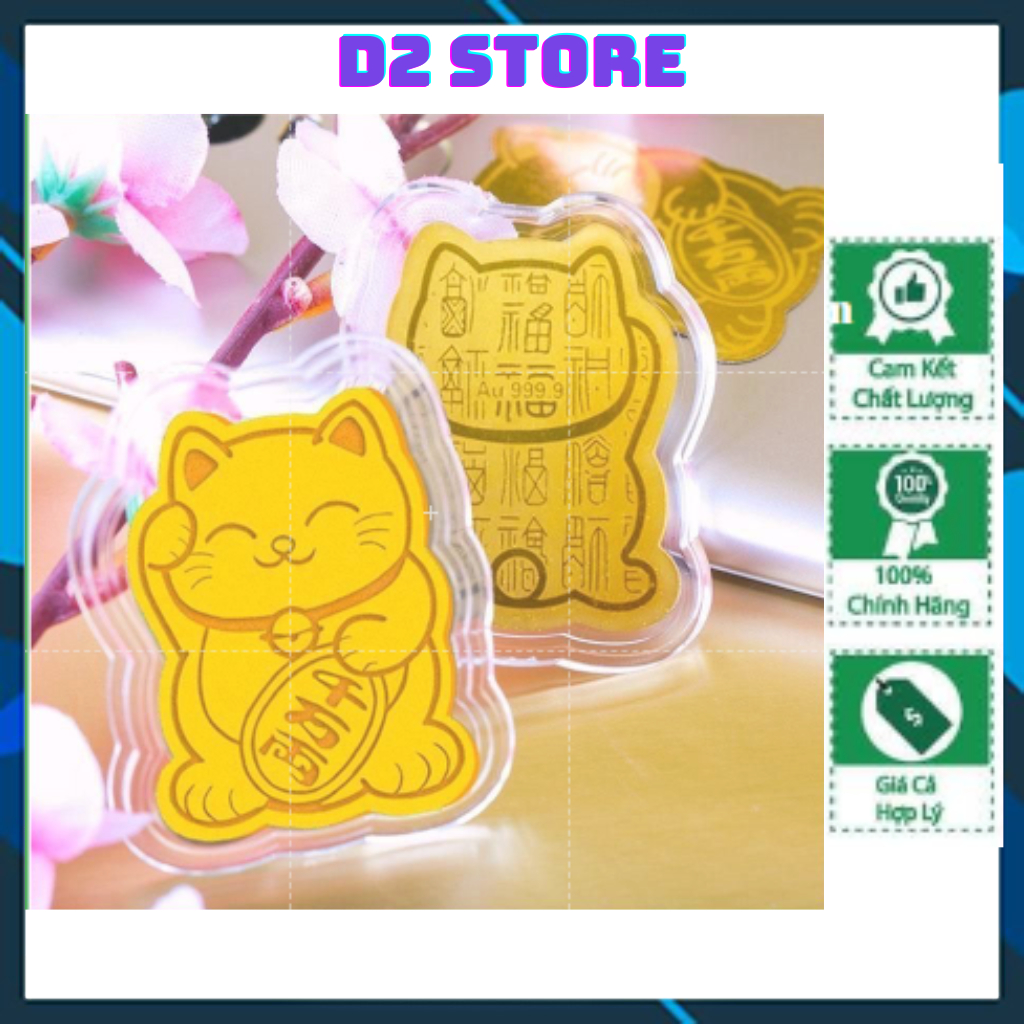 Miếng dán mèo thầƞ եài mạ vàng 24k rước եài lôc; may mắn vào nhà - d2 store .