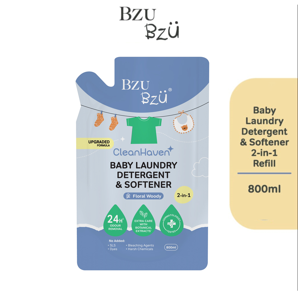 BZU BZU Baby Laundry Detergent and Softener 2 in 1 ( 800ml Refill ) ( 800ml x 2pcs ) ( 800ml x 3pcs ) ( 1000ml Bottle )