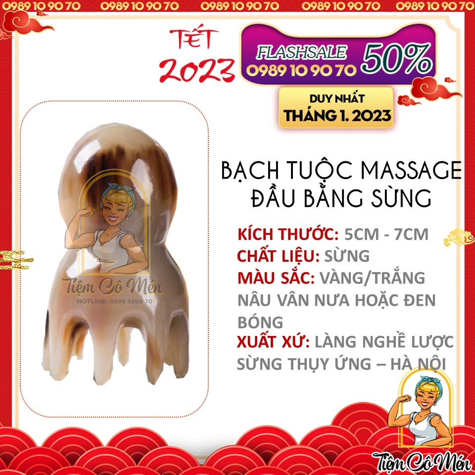 Bạch tuộc massage đầu bằng sừng - giúp lưu thông máu - giảm nhức đầu