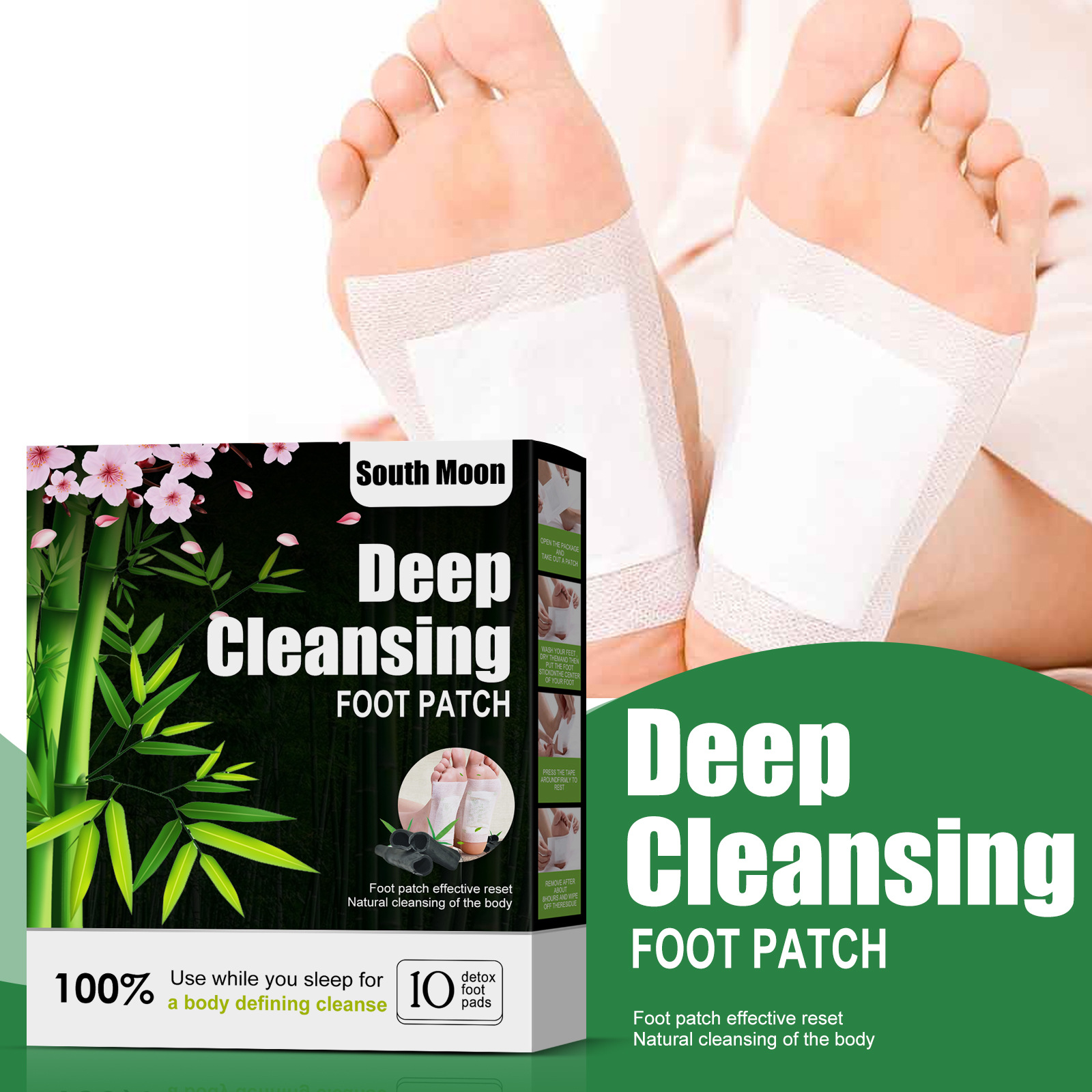 South Moon Natural Herbal Foot Pads Relieve Body Stress Relax Body And Mind Conditioning Dehumidifying Foot Massage