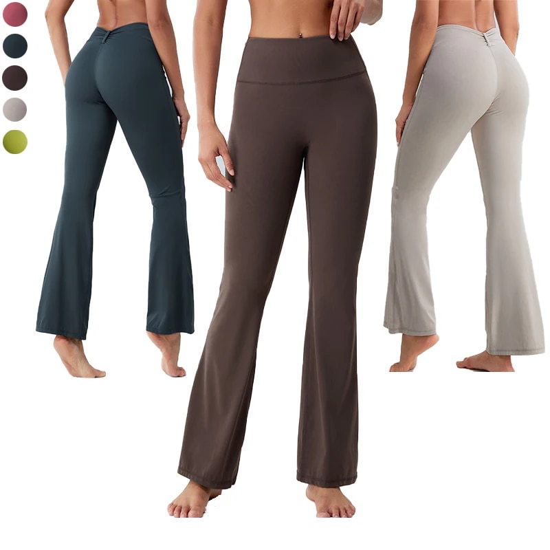 Phụ Nữ Yoga Flared Xà Cạp Giản Dị quần đáy chuông Cho cỡ lớn Cô Gái tập gym cạp cao Tập Thể Dục Đàn Hồi nâng mông Quần thể thao