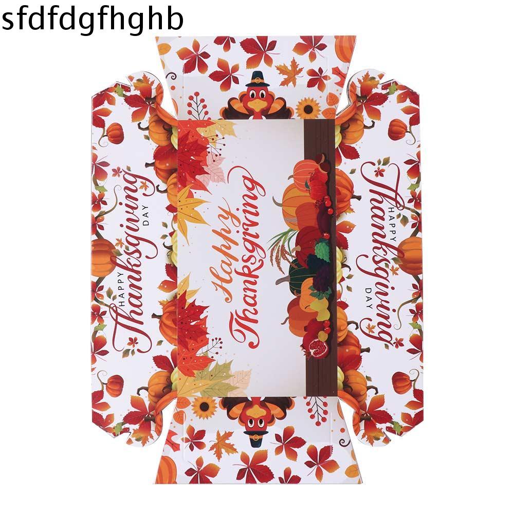 SFDFD 12pcs In ấn lá phong bí ngô Hộp giấy đựng đồ ăn nhẹ Hình chữ nhật Mini Khay Đựng Đồ Ăn Nhẹ Bộ đồ ăn Dày lên Khay Đựng Thực Phẩm Dành cho chủ đề Lễ Tạ Ơn