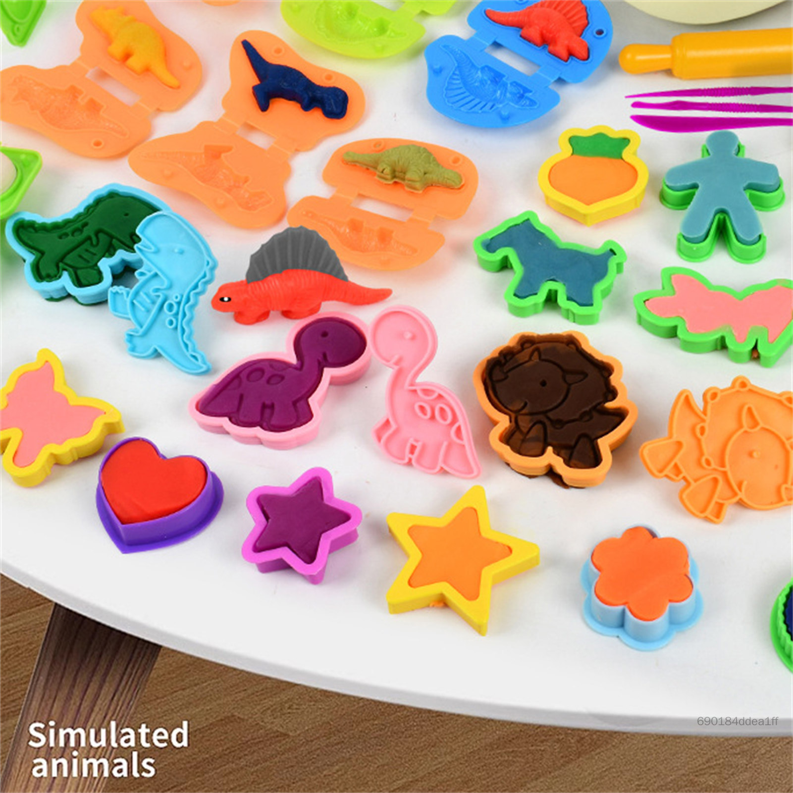 Bộ Playdough Mô Hình Khủng Long Có Âm Thanh Và Ánh Sáng Hộp Bảo Quản Lớn Tự Làm Dụng Cụ Làm Khuôn Cho Trẻ Em Creative Craft FD-VN