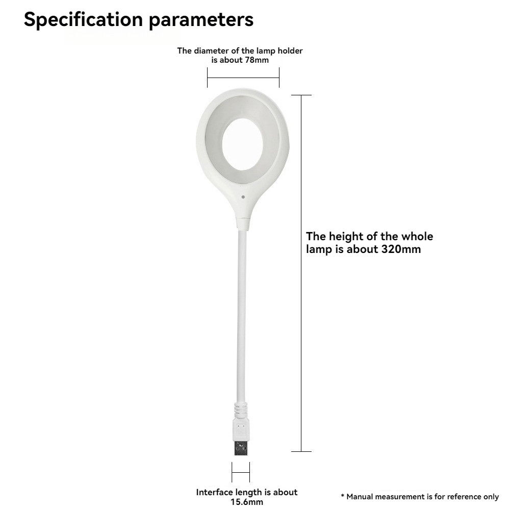 In Night Ligh LED Foldable Plug In Lamp Desk Reading Ring Voice Smart Control Light USB Household