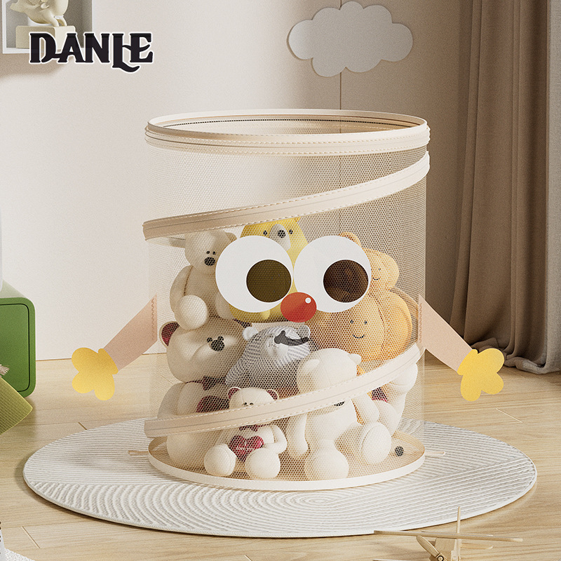 Foldable storage basket with lid, special toy for bathroom, clothing storage basket, bucket, laundry basket, dormitory ราคา 144 บาท*ส่งฟรี