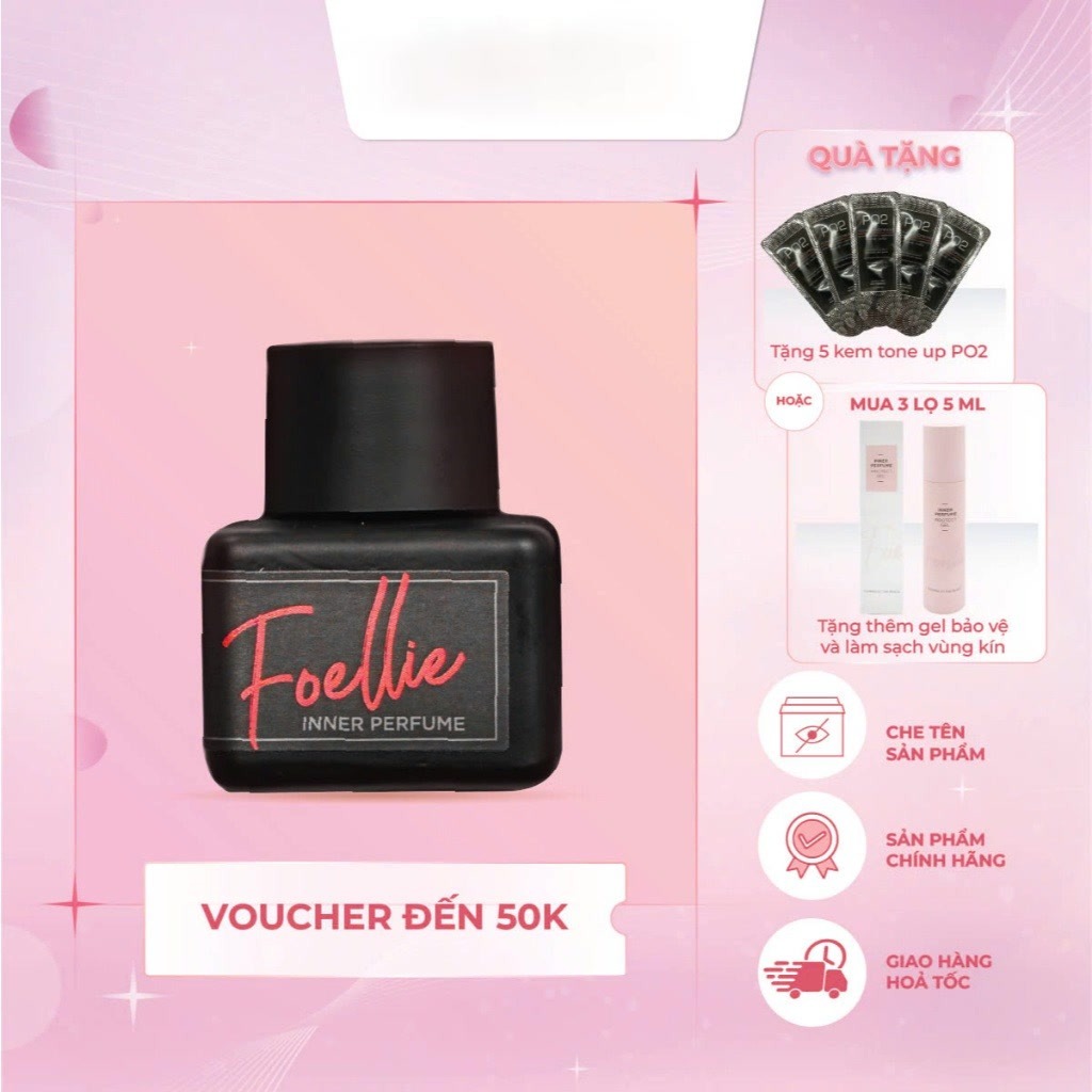 [CHE TÊN SP] Nước hoa vùng kín Foellie Eau De Bijou hương hoa hồng đen quyến rũ sang trọng 5ml