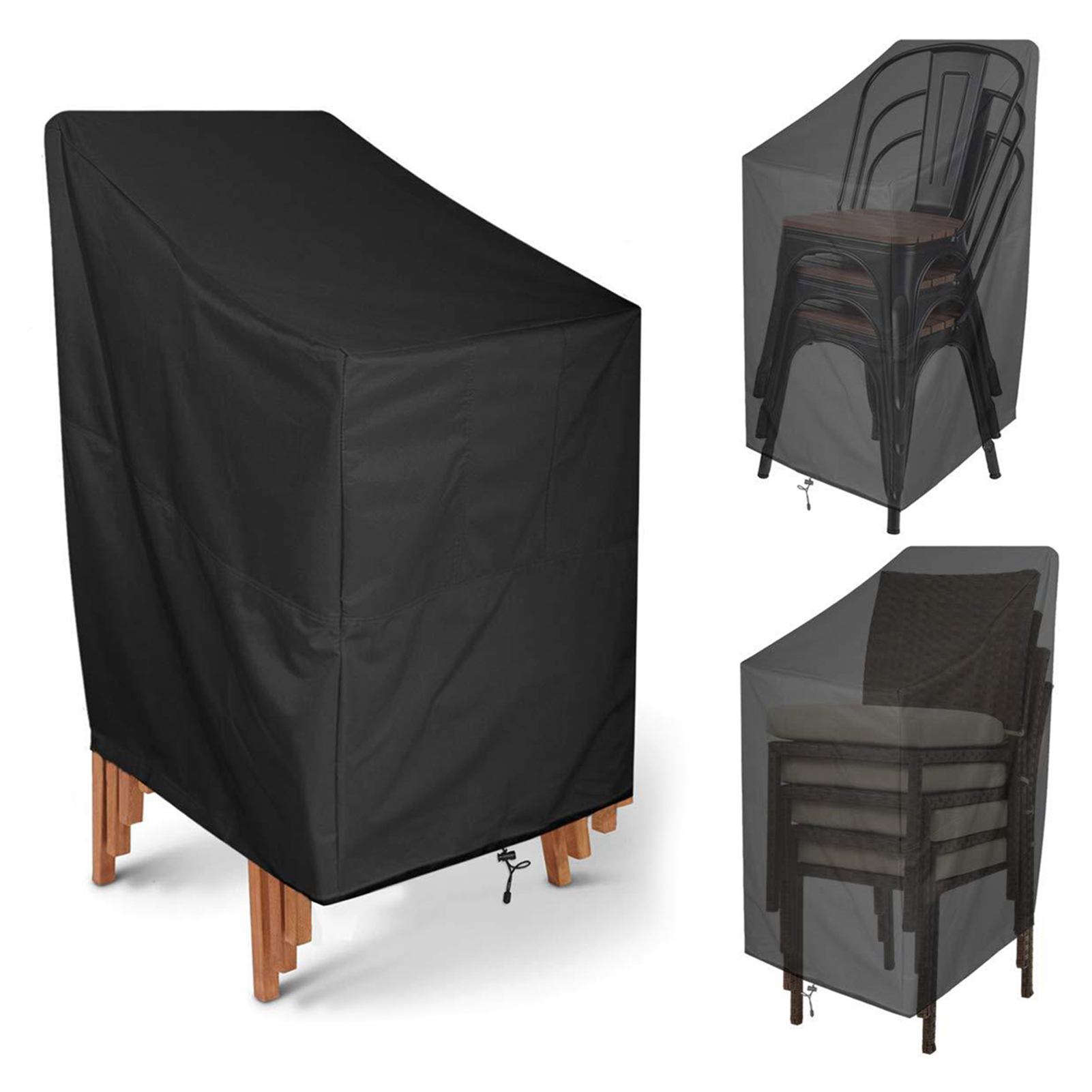 Lian Uv Protection Chair Cover Chair Sunshade Waterproof Stackable Chair Cover for Outdoor Furniture Protection Dustproof Rainproof Sunlight Prevention Patio Chair Protector Sleeve