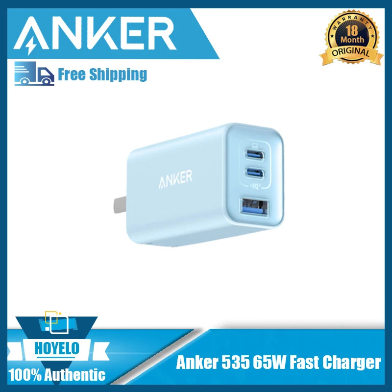 Anker 535 fast charger ganprime 65W PPS 3-port fast compact foldable wall charger for Pro/air Galax