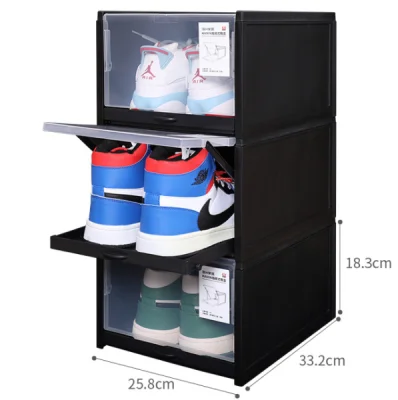 (Bundle of 3) Pullout Shoe Box / Storage Drawer Rack Organiser Stackable Cabinet Sturdy Hard Plastic